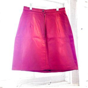 Vintage Pink / Red Leather Skirt Size 5